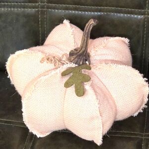 Charming Soft cream Colored rustic burlap pumpkin, measuring 7 x 7! BNWOT!